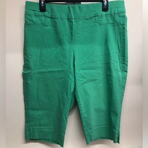 Green capris with elastic band petite